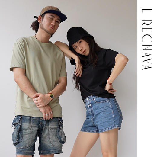 L RECNAVA 男女同款液氨无压抗菌短袖 自带凉感 运动休闲宽松大版T 商品图4