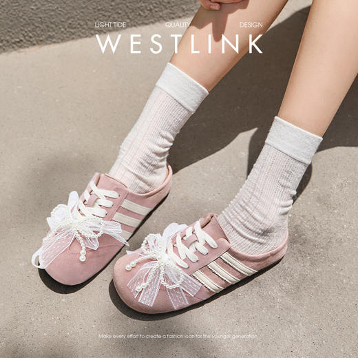 西遇德训鞋包头半拖女新款爆款鞋子多巴胺百搭一脚蹬拖鞋外穿Y0056634 商品图3