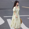 【专属特价】熙世界轻国风晕染方领连衣裙2025夏新款灯笼袖宽松雪纺蛋糕裙子 商品缩略图2
