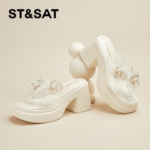 星期六仙女风精致花朵粗跟凉拖SSD2110E9Z 商品图6