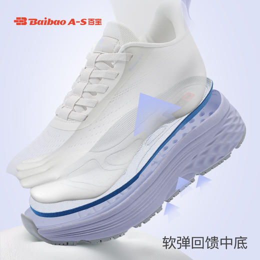 百宝女士跑步鞋春夏女鞋减震厚底休闲跑鞋新款轻便专业止滑运动鞋 商品图1