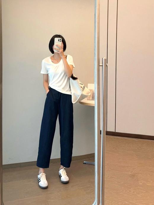 夏季日定制款，裤子做了成衣水洗面料超级无敌亲肤，烟管裤小个子女生也能轻松驾驭 商品图1