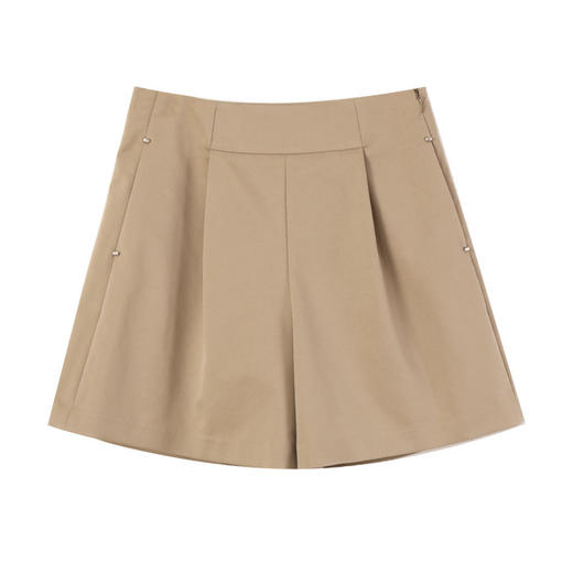 玳莎时尚高腰A型短裤女2025年夏季新款卡其色通勤休闲宽松西装裤  FB36102 商品图4