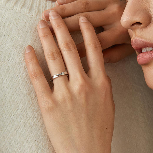 KADER情侣款对戒925银男女一对开口戒指素圈简约小众设计指环 商品图4