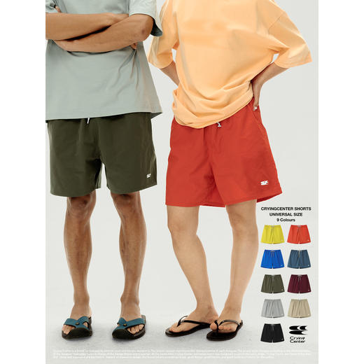 CryingCenter 男女款5寸不过膝防轻泼水沙滩宽松休闲短裤哭喊中心 商品图0