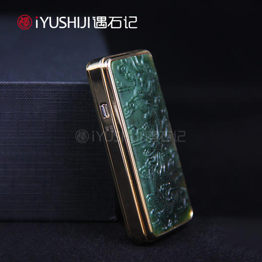 遇石记镶嵌泰山玉原创设计创意打火机个性商务礼品高端防风点烟器 商品图6
