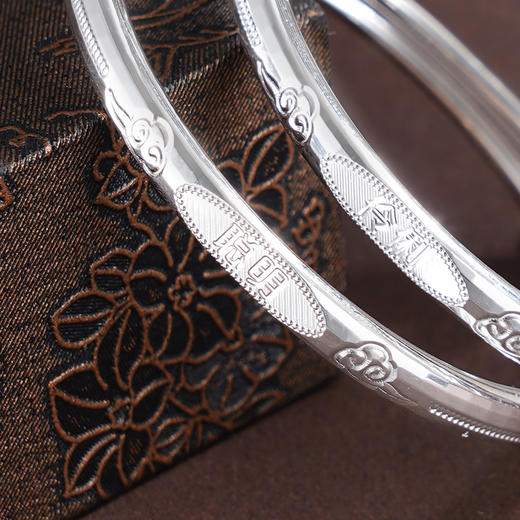 子佩集S999银【百伶百俐】童镯【XXSZ003】纯银儿童聪明伶俐祥云2505 商品图4