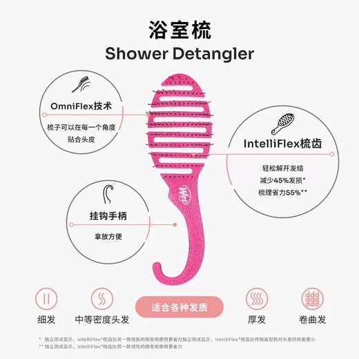 美国Wet Brush 干湿两用浴室挂钩速干梳 -闪耀亮片系列 商品图4