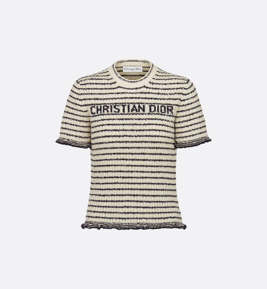 【特价】DR-S 条纹破坏边针织棉短袖 商品图0