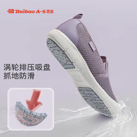 百宝女士透气网鞋夏季女鞋透气防滑休闲软底减震网面妈妈一脚蹬鞋