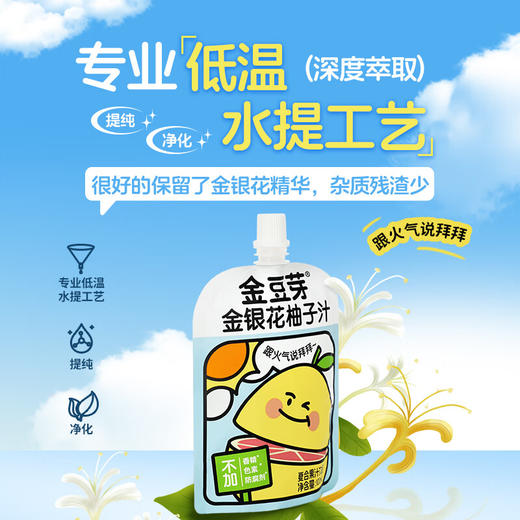 【秒杀】金豆芽金银花柚子汁100ml/袋*22袋 商品图0