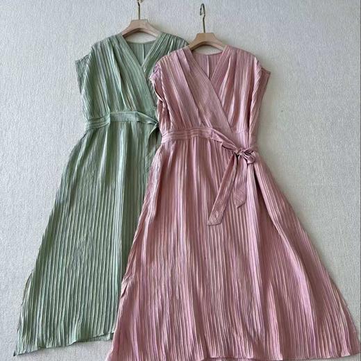 【à perles】三宅*重磅jin口桑蚕丝褶皱系带连衣裙 商品图4