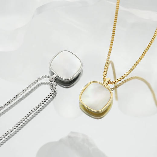 CROCUS Good LUCK白贝母方形项链 商品图4