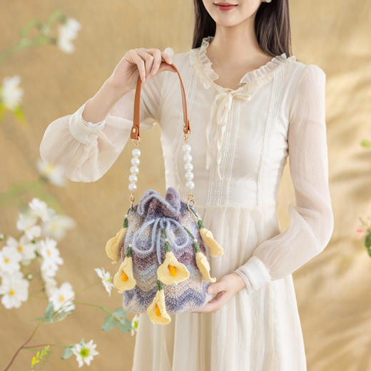 苏苏姐家马蹄莲水桶包手工DIY编织钩针包包毛线自制材料包 商品图3