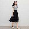 【专属特价】熙世界休闲条纹短袖拼接连衣裙假两件收腰显瘦裙子女夏季2025新款 商品缩略图4