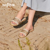 预售7天|Safiya/索菲娅2025夏季时尚小香风外穿休闲气质百搭平底一字拖SFD2110353 商品缩略图6