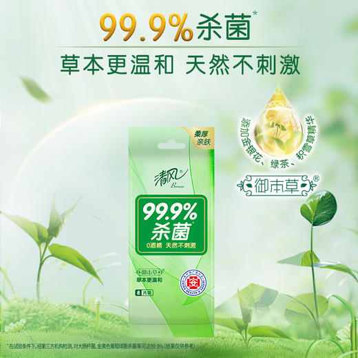 【官方自营】清风御本草单片装草本湿巾8片*10包箱装 商品图2