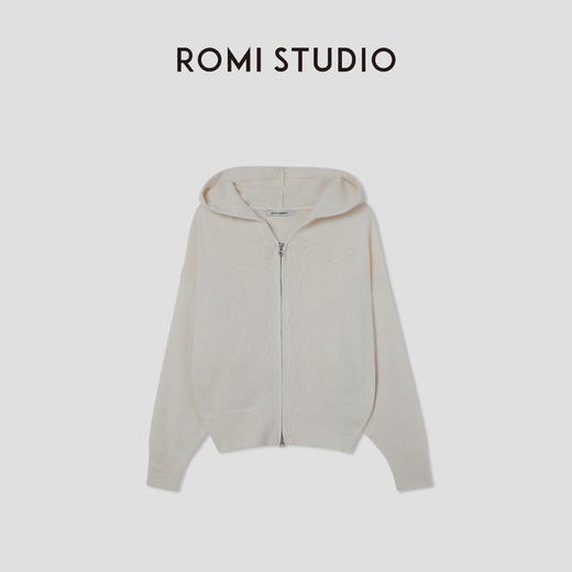 ROMISTUDIO【超细羊毛】超细羊毛休闲连帽开衫毛衣 R29M116 商品图0