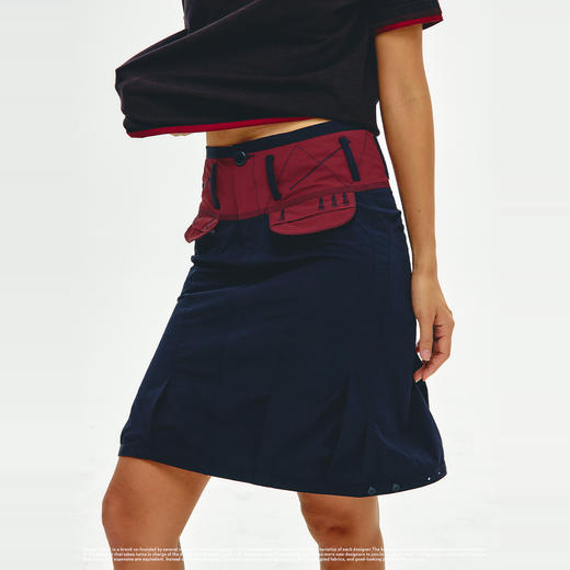 CryingCenter 多纽扣装饰乱褶线半裙 哭喊中心 商品图0