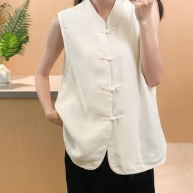 「K」洛诗琳04313啶织人丝提花马甲2025夏季新中式上衣女52076