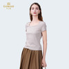 【多色可选】乔万尼基础款舒适百搭U领显瘦小短袖EZ2C141 商品缩略图1