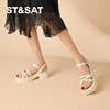 星期六简约细条带厚底一字带凉鞋SSD2115EFG 商品缩略图2