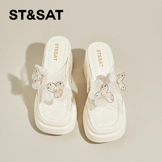 星期六仙女风精致花朵粗跟凉拖SSD2110E9Z 商品图7