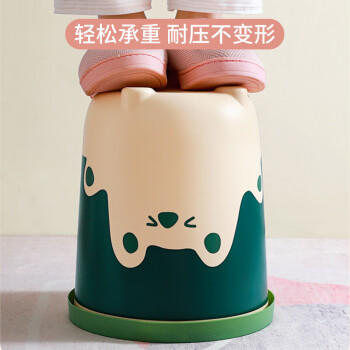 梦庭 创意垃圾桶压圈式10L家用办公室大号卡通款 客厅纸篓大容量 绿色 商品图5
