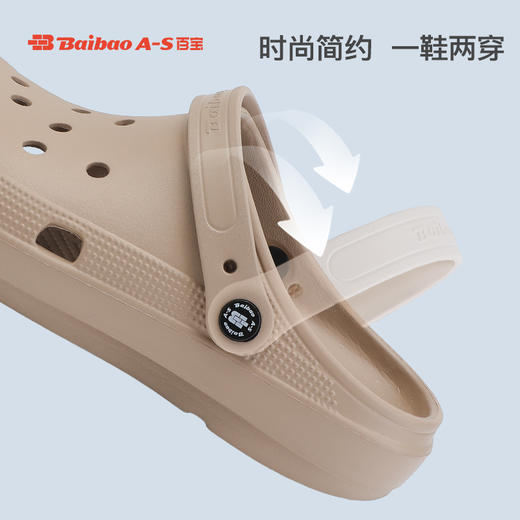百宝拖鞋透气时尚不臭脚一体成型家居室内浴室洗澡防滑休闲运动 商品图3