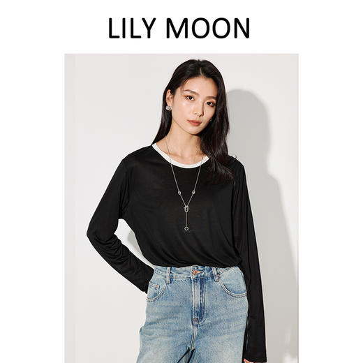 LILYMOON【拼色防晒长袖罩衫】夏季莱赛尔透气罩衫防晒百搭 商品图1