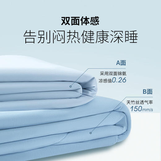 竹锦丝夏凉被 透气不闷汗 一面凉感锦氨一面吸湿天竹丝 商品图2