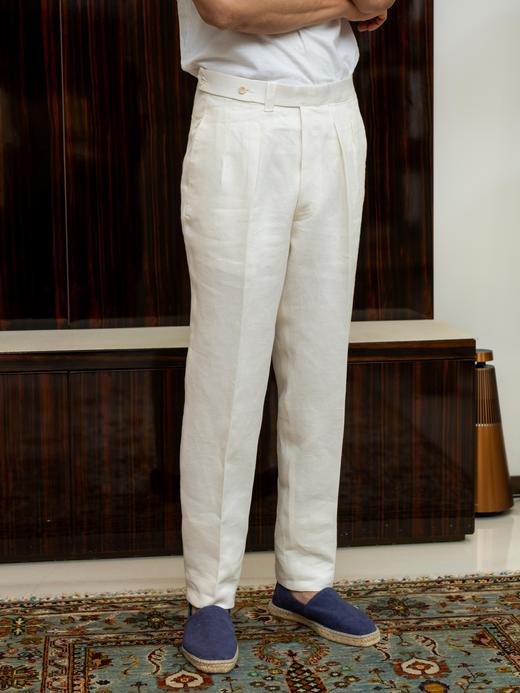 Ambrosi American Fit 白色亚麻裤装 商品图1