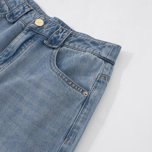 Grace&Glam 轻盈莱赛尔窄版拖地牛仔阔腿裤 商品图2