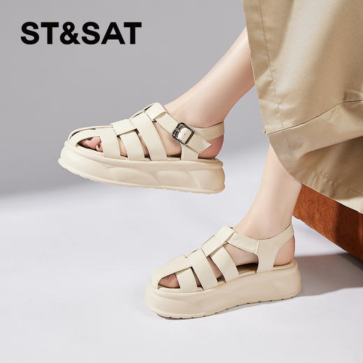 星期六度假风松糕厚底编织猪笼罗马鞋SSD2115EA7 商品图2