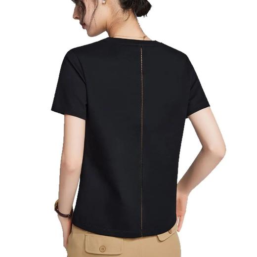 「自」全新升级【铂金会员109/天猫139/差价30】(00419)洛诗琳2025夏季后背镂空蕾丝织带丝光棉正肩凉感T恤女 商品图4