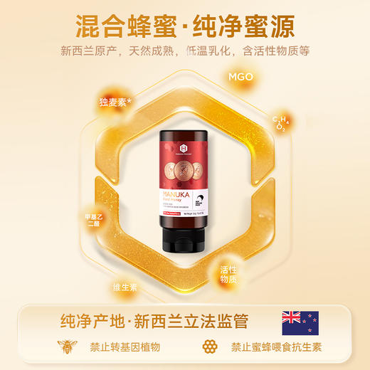 【新鲜市集】荷塔威麦卢卡混合蜜挤压瓶340g 商品图3