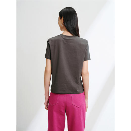 2025春季新款女装 舒适棉短上衣！珠绣印花圆领短袖T恤！ 商品图1