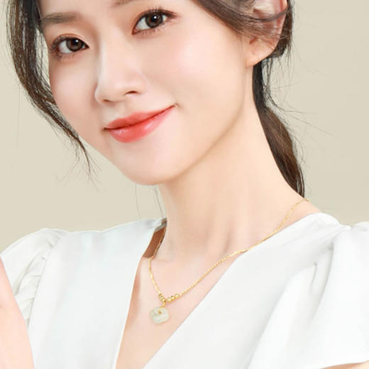 PIARA 平安锁和田玉锁骨链NKA3129 商品图2