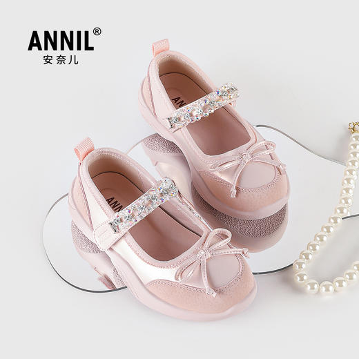 ANNIL/安奈儿女童夏季亮闪闪水晶公主皮鞋舞蹈鞋2025夏款HG5301401 商品图1