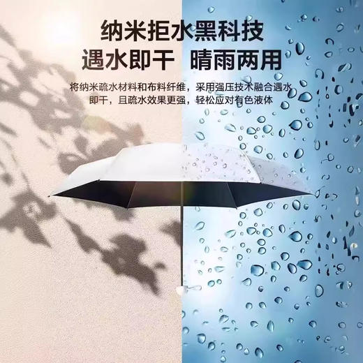 防晒五折伞胶囊伞遮阳伞女士高级感黑胶伞晴雨两用太阳迷你超轻伞 商品图0
