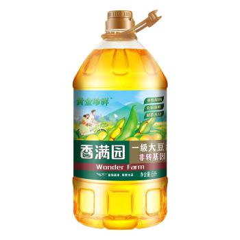 香满园非转基因  一级大豆油5L  金龙鱼荣誉出品 /粮油调味 /食用油 /大豆油 商品图0
