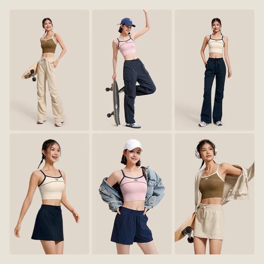 跃牌【安琪拉系列】新款拼色运动内衣一体杯防震防走光工字美背细肩带瑜伽内衣WX-5006 商品图4