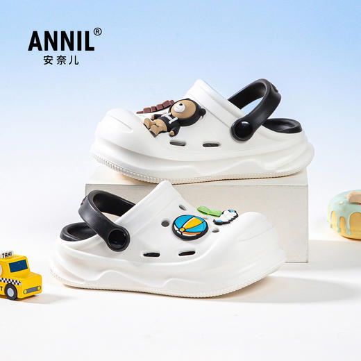 ANNIL/安奈儿夏季男女童休闲防滑洞洞鞋包头平底软底卡通凉鞋2025夏款HM5207334 商品图0