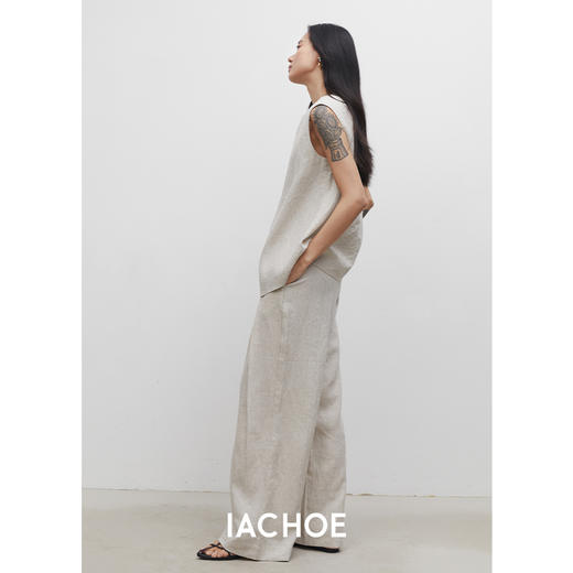 棉仓3531518013-IACHOE阔腿夏季亚麻休闲裤 商品图3