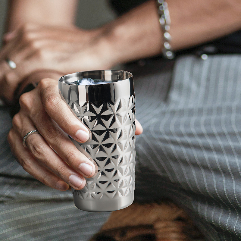 臻享凌光钢杯，双层杯体，隔冷隔热