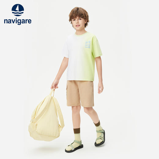 【纳维凯尔】【凉感 索罗娜】【120-165】Navigare意大利小帆船童装男童短袖渐变T恤 商品图2