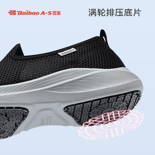 百宝男鞋网面透气一脚蹬健步鞋轻便休闲透气运动鞋防滑缓震送爸爸 商品图0