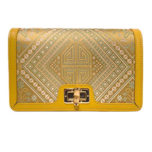 深山集市-壮锦蓝色双蝶纹链条包 商品图1