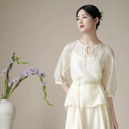 【MOMOTIABIN 新中式服饰2.0】2874初蝉新款 新中式女装 禅意国风汉服 设计感茶服上衣 商品图1