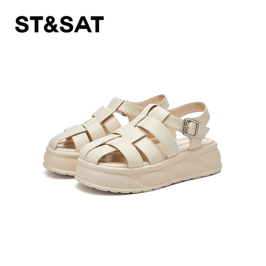 星期六度假风松糕厚底编织猪笼罗马鞋SSD2115EA7 商品图7